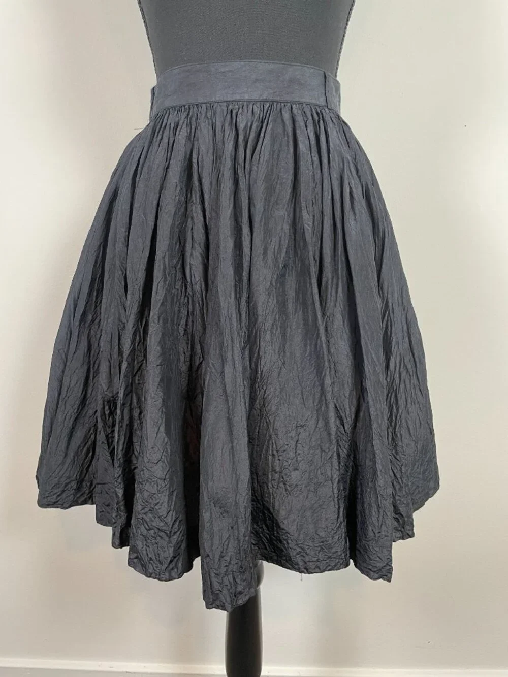 Katharine Hamnett London black 100% silk full skirt, Made in U.K.